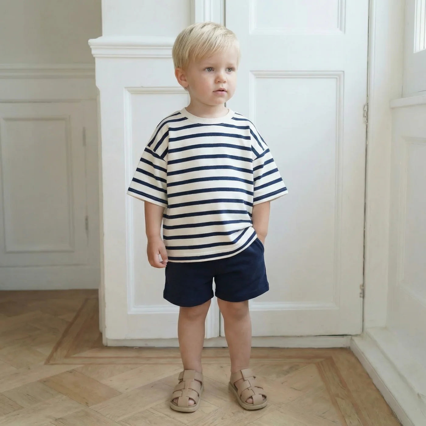 Little Prince & Sister - Cotton Oversized Summer Set - Navy