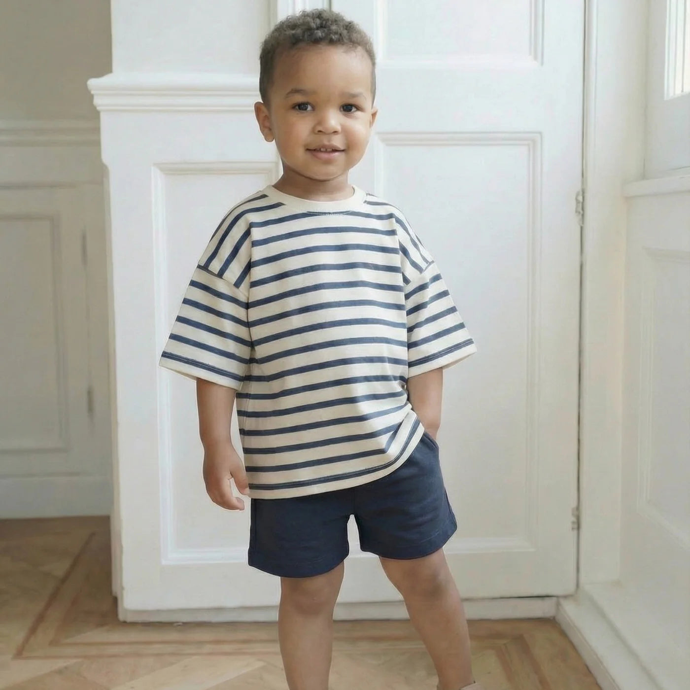 Little Prince & Sister - Cotton Oversized Summer Set - Navy