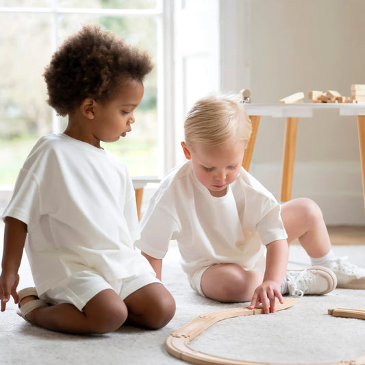 Little Prince & Sister - Cotton Oversized Summer Set - Ivory