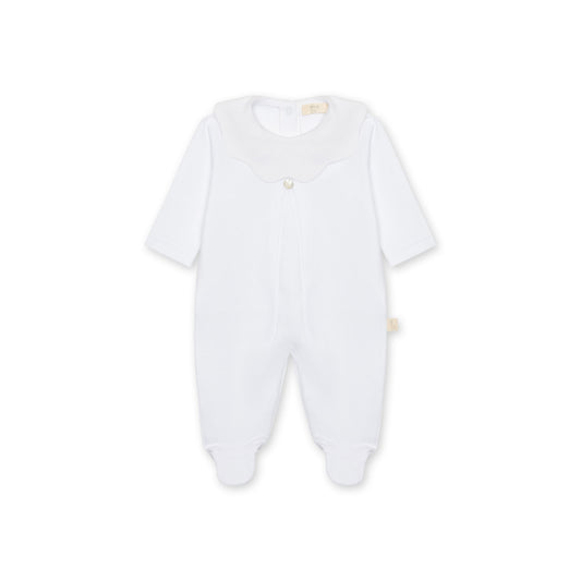 Baby Gi - Cotton Pique Sleepsuit - White