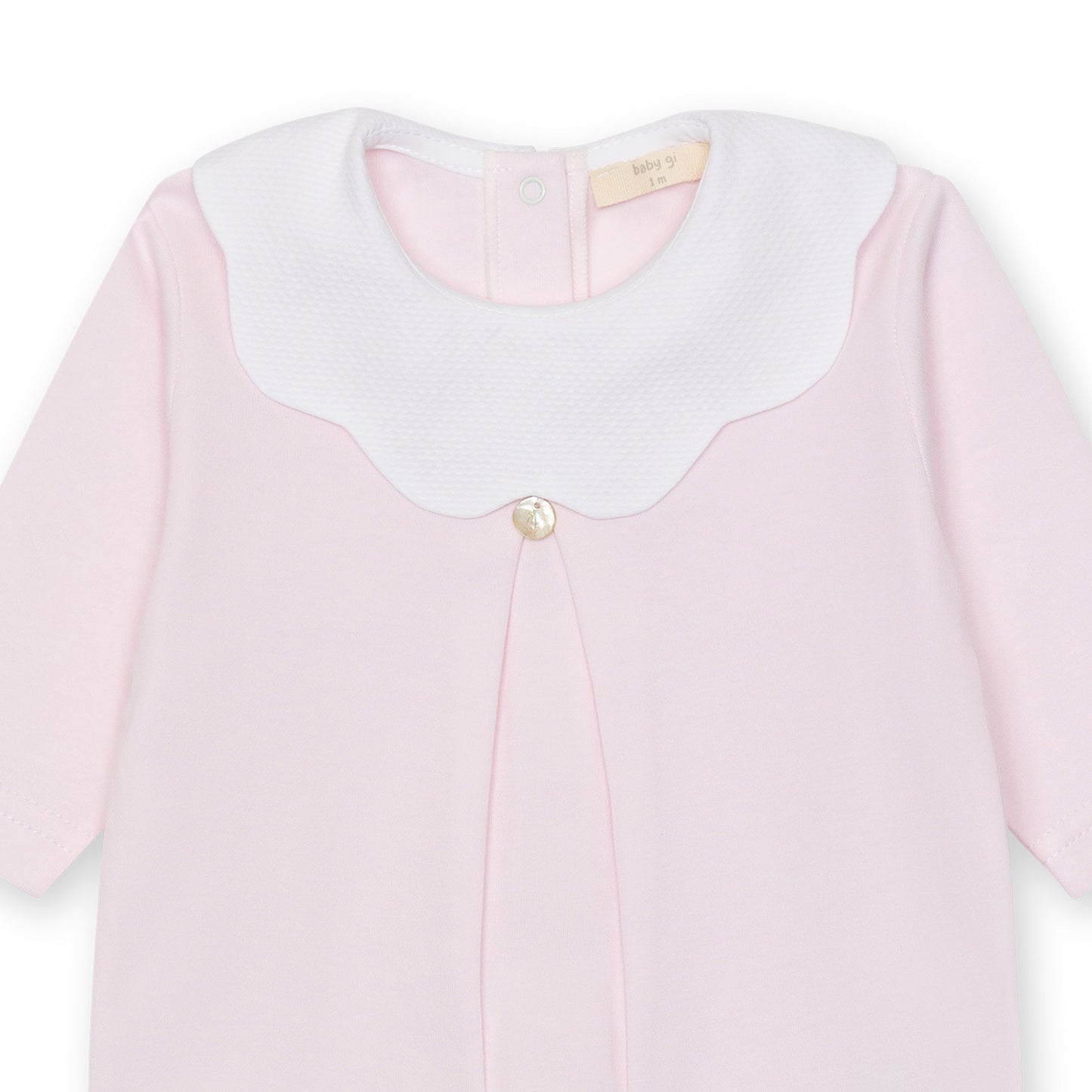 Baby Gi - Cotton Pique Sleepsuit - Pink